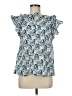 Bindu 100% Cotton Teal Short Sleeve Blouse Size M - photo 1