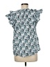 Bindu 100% Cotton Teal Short Sleeve Blouse Size M - photo 2