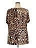 Worthington Animal Print Brown Short Sleeve Blouse Size 3X - photo 2