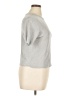 Zara Metallic Silver Short Sleeve Top Size XL - photo 4