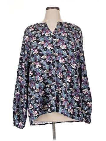 Cotton Bleu Long Sleeve Blouse (view 1)