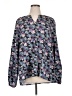 Cotton Bleu Floral Blue Long Sleeve Blouse Size 1X - photo 1