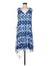 Dana Buchman 100% Polyester Graphic Blue Casual Dress Size 6 - photo 1