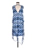 Dana Buchman 100% Polyester Graphic Blue Casual Dress Size 6 - photo 2