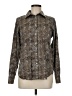 Chaps 100% Cotton Animal Print Brown Long Sleeve Blouse Size M - photo 1