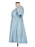 Unbranded 100% Polyester Solid Blue Casual Dress Size L - photo 5