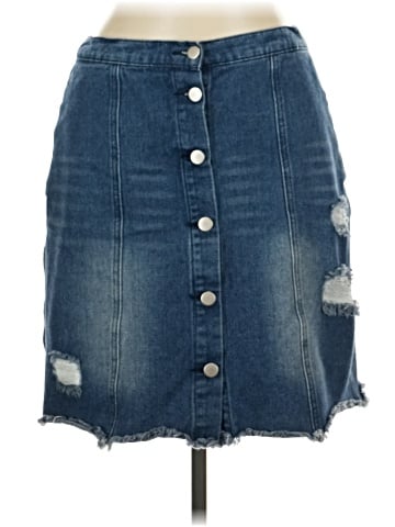 Allegra K Denim Skirt (view 1)