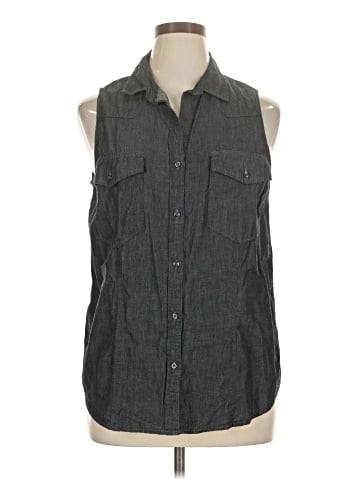 Faded Glory Sleeveless Button-Down Shirt (view 1)