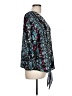 Unbranded 100% Polyester Teal Black 3/4 Sleeve Blouse Size L - photo 4