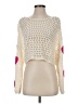 so Me 100% Polyester Hearts Ivory Pullover Sweater Size S - photo 1