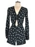 Reformed 100% Rayon Hearts Blue Romper Size L - photo 1