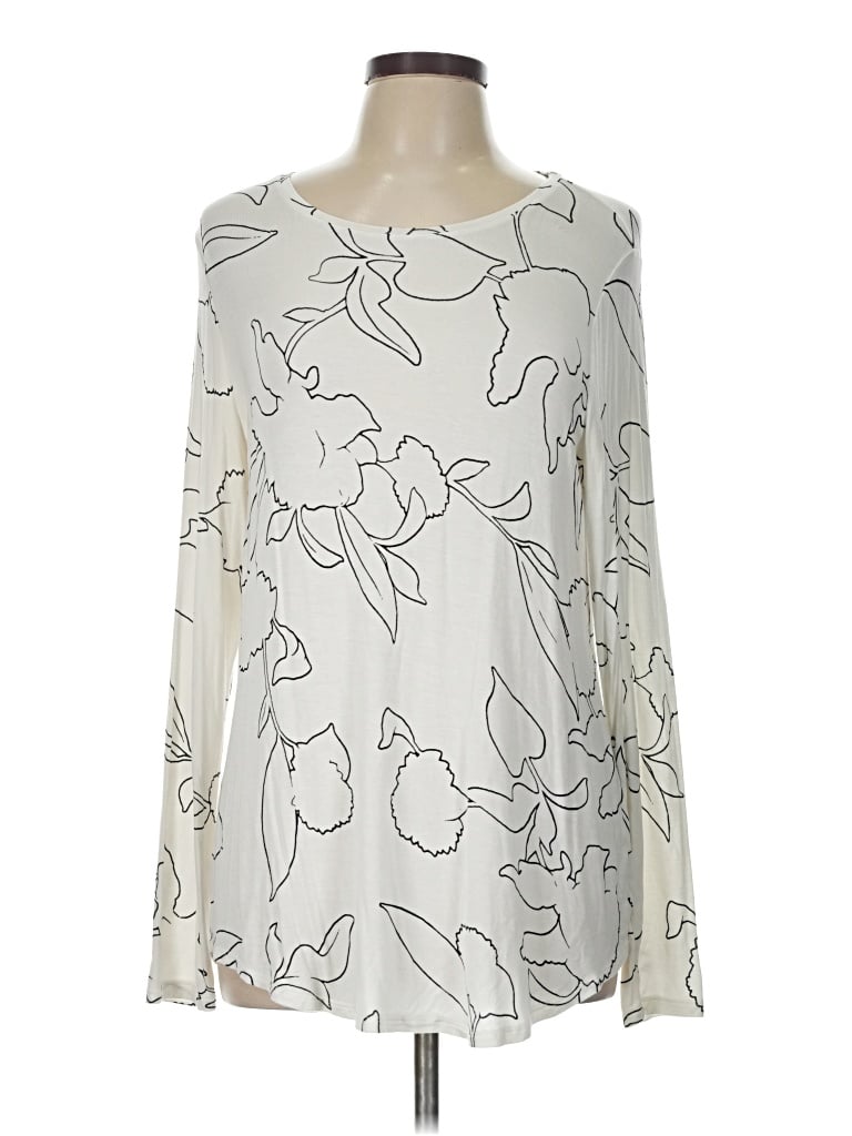 Pre-owned Apt. 9 Long Sleeve T-shirt In Ivory