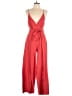 Luxxel 100% Polyester Solid Red Jumpsuit Size L - photo 1
