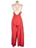 Luxxel 100% Polyester Solid Red Jumpsuit Size L - photo 2
