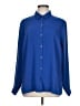 J.Jill Solid Blue Long Sleeve Blouse Size L - photo 1