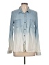 Splendid Color Block Blue Long Sleeve Button-Down Shirt Size L - photo 1