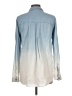 Splendid Color Block Blue Long Sleeve Button-Down Shirt Size L - photo 2