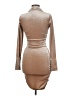 LACAUSA Tan Cocktail Dress Size S - photo 2