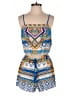 Flying Tomato 100% Rayon Print Blue Romper Size M - photo 1