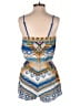 Flying Tomato 100% Rayon Print Blue Romper Size M - photo 2