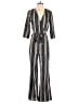 Parisian Stripes Black Jumpsuit Size 6 - photo 1