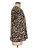 Halogen 100% Polyester Animal Print Brown Short Sleeve Blouse Size M - photo 4