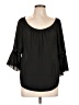 Mine 100% Polyester Black 3/4 Sleeve Blouse Size L - photo 1