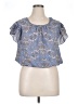 Max Studio 100% Polyester Blue Short Sleeve Blouse Size XL - photo 1
