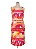 ASHRO 100% Polyester Graphic Orange Cocktail Dress Size 14 - photo 1
