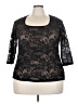 Avenue Black 3/4 Sleeve Top Size 22 Plus - photo 1