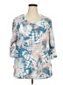 Onque Casuals Blue 3/4 Sleeve Blouse Size 2X - photo 1