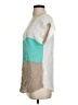 Easel 100% Rayon Color Block Teal Short Sleeve Top Size S - photo 5