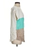 Easel 100% Rayon Color Block Teal Short Sleeve Top Size S - photo 4