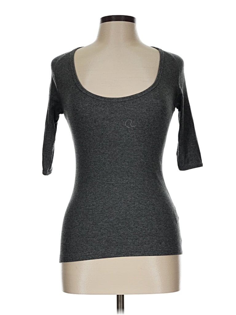 Pre-owned Zara 3/4 Sleeve T-shirt In Gray