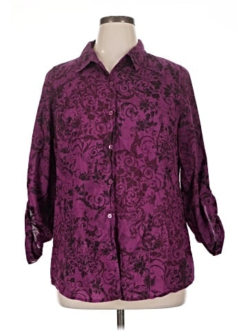 Catherines 3/4 Sleeve Button-Down Shirt (view 1)