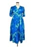 Unbranded 100% Polyester Tropical Blue Casual Dress Size XXL - photo 1