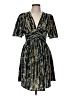 Shein 100% Polyester Print Gold Cocktail Dress Size 6 - photo 1