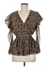 Walter Baker 100% Polyester Brown Short Sleeve Blouse Size M - photo 1