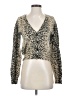 West Of Melrose Animal Print Tan Cardigan Size S - photo 1