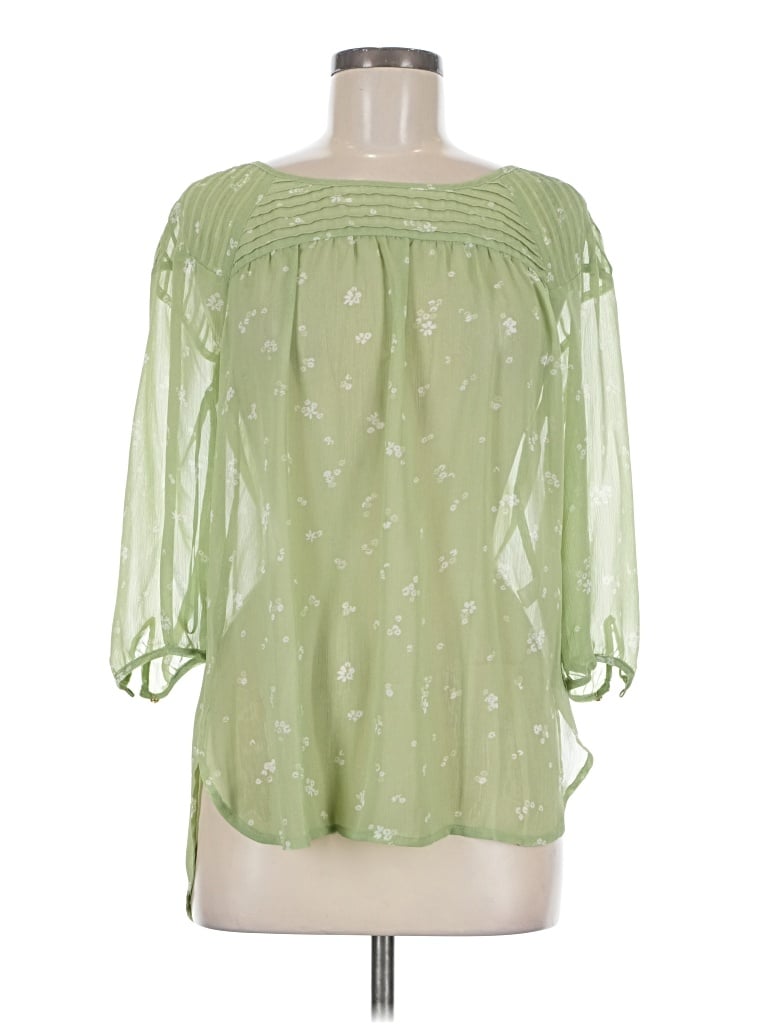 Lc Lauren Conrad 3/4 Sleeve Blouse In Green