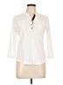 Chaps 100% Cotton Ivory 3/4 Sleeve Button-Down Shirt Size L - photo 1