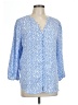 Monday Fun 100% Polyester Blue 3/4 Sleeve Blouse Size L - photo 1
