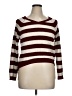 Bongo 100% Polyester Stripes Burgundy Pullover Sweater Size XL - photo 1