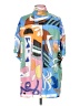 Zara Print Blue Short Sleeve Blouse Size XS - photo 2