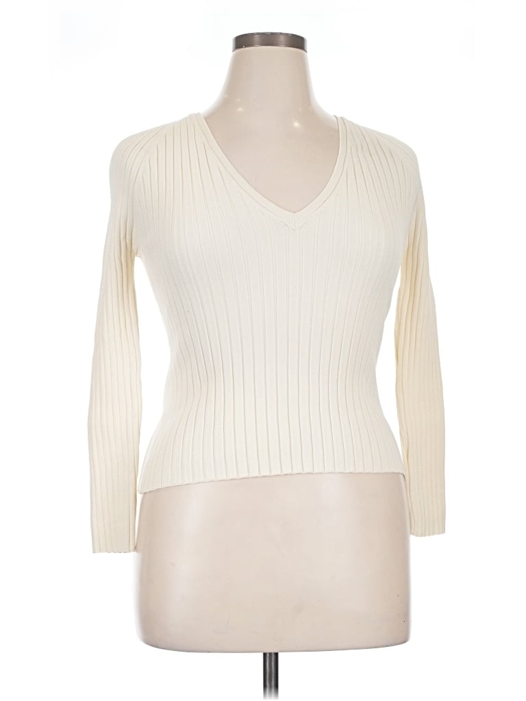 Pre-owned Zara 3/4 Sleeve T-shirt In Ivory