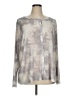 LOGO by Lori Goldstein Gray Long Sleeve Blouse Size XL - photo 1