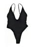 Unbranded Solid Black One Piece Swimsuit Size L - photo 1