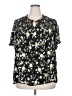 Rose + Olive 100% Polyester Black Short Sleeve Blouse Size 2X - photo 1
