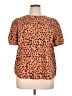 Papermoon 100% Polyester Animal Print Orange Short Sleeve Blouse Size XL - photo 1