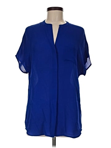 Vince. Short Sleeve Silk Top (view 1)